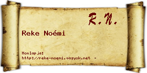 Reke Noémi névjegykártya
